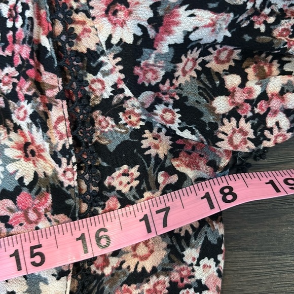 Altar'd State Mini dress,on/off shoulder,elastic waist,v-neck,bell sleeve,Floral - Picture 7 of 13